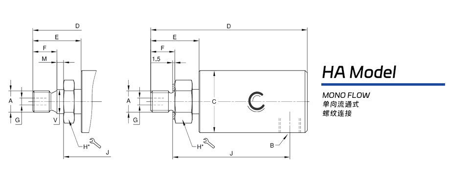 HA系列空气旋转接头图纸 HA系列空气旋转接头图纸