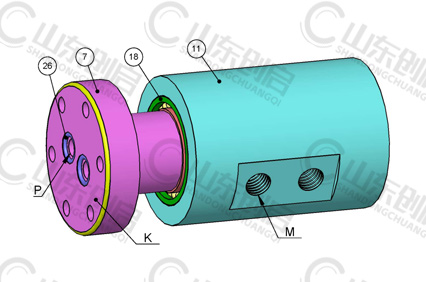 Y2型通水两通路旋转接头零件名称