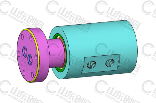 Y2X10型通水两通路旋转接头三维立体图