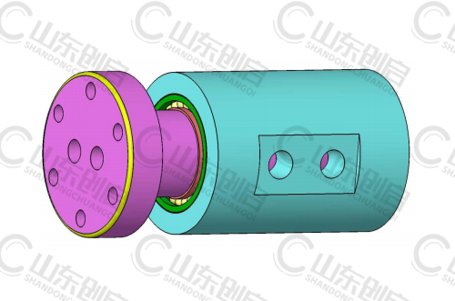 Y2X10型通水两通路旋转接头三维立体图