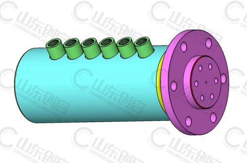 Y5X6A型六通路通气旋转接头三维立体图