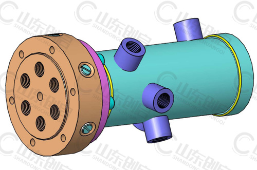 Y5X20型六通路通气旋转接头三维立体图