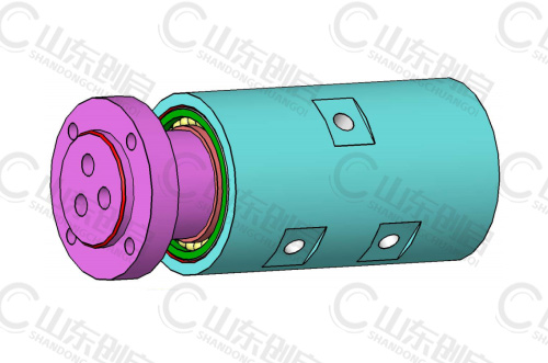 Y3X6A型通水三通路旋转接头三维立体图