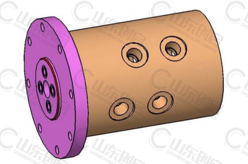 Y4X10D2型通水四通路旋转接头三维立体图