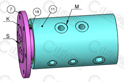 Y5型五通路通水旋转接头零件名称