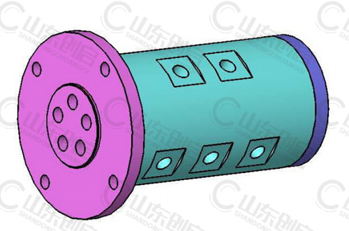 Y5X10M型五通路通水旋转接头三维立体图