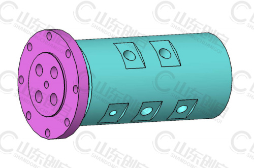 Y5X15M型五通路通水旋转接头三维立体图