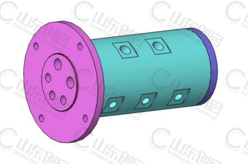 Y5X20型五通路通水旋转接头三维立体图